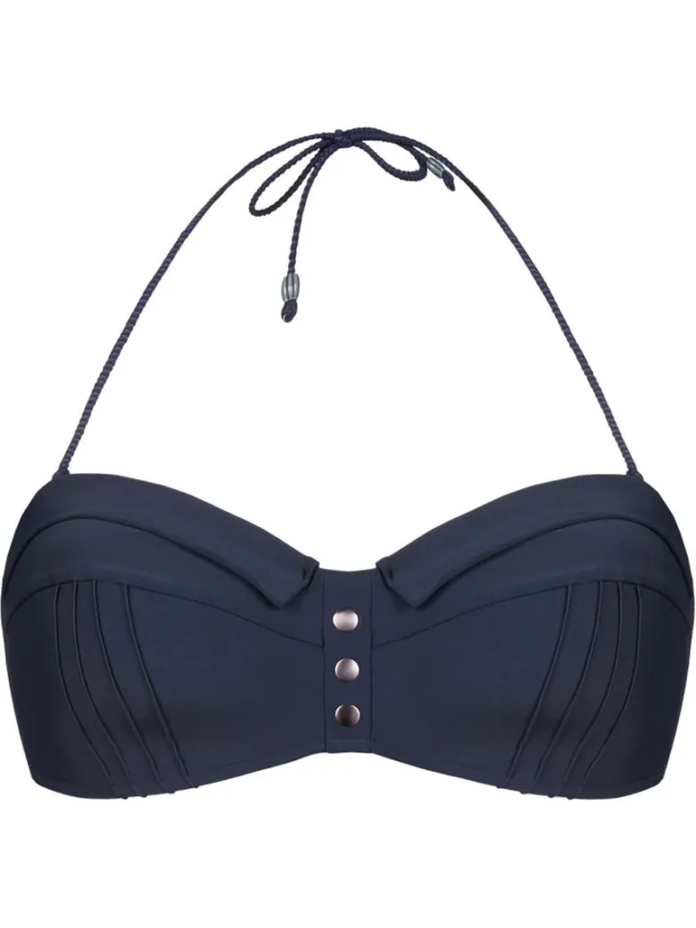 Bikini Bandeau Beachlife Black Iris con foam 661