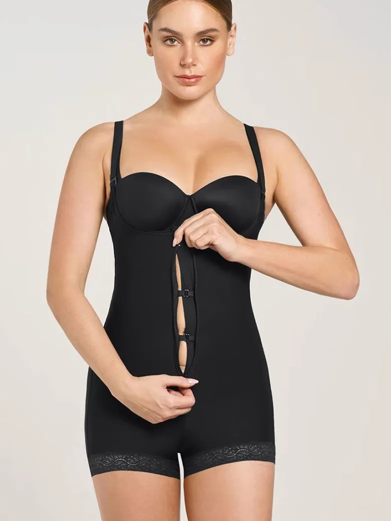 Body faja pantalón abierto compresión fuerte levanta glúteos Leonisa 018678N