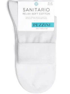Calcetines mujer Pezzini Sanitario Relax Soft Cotton Blanco