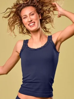 Camiseta mujer Focenza Caraco Pizzo 217 Blu