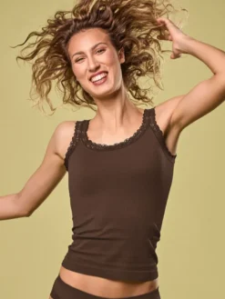 Camiseta mujer Focenza Caraco Pizzo 217 Chocolate