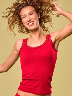 Camiseta mujer Focenza Caraco Pizzo 217 Rojo