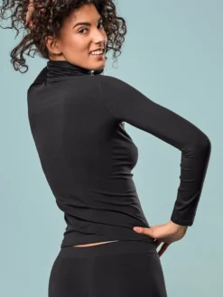 Camiseta mujer Focenza cuello alto manga larga 606 Negro