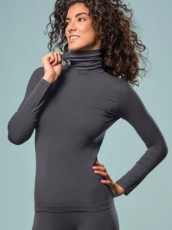 Camiseta mujer Focenza cuello alto manga larga 606 antracite