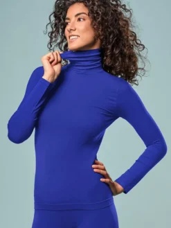 Camiseta mujer Focenza cuello alto manga larga 606 Bluette