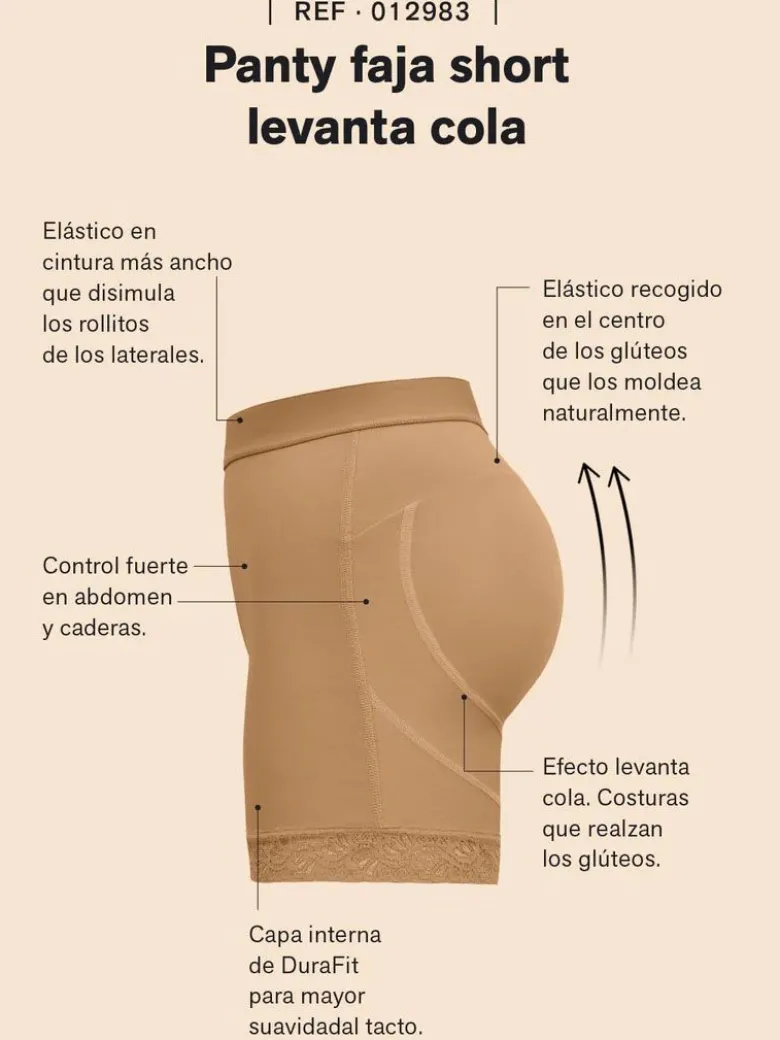 Faja pantalon tipo short levanta glúteos Leonisa 012983