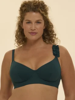 Parte de arriba Bikini con aros Simone Perele Paloma 1DEB21 Esmeralda