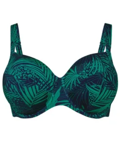Parte de arriba Bikini Rosa Faia Green Shades Big Cup Luna con aros 8839 Verde Azulado